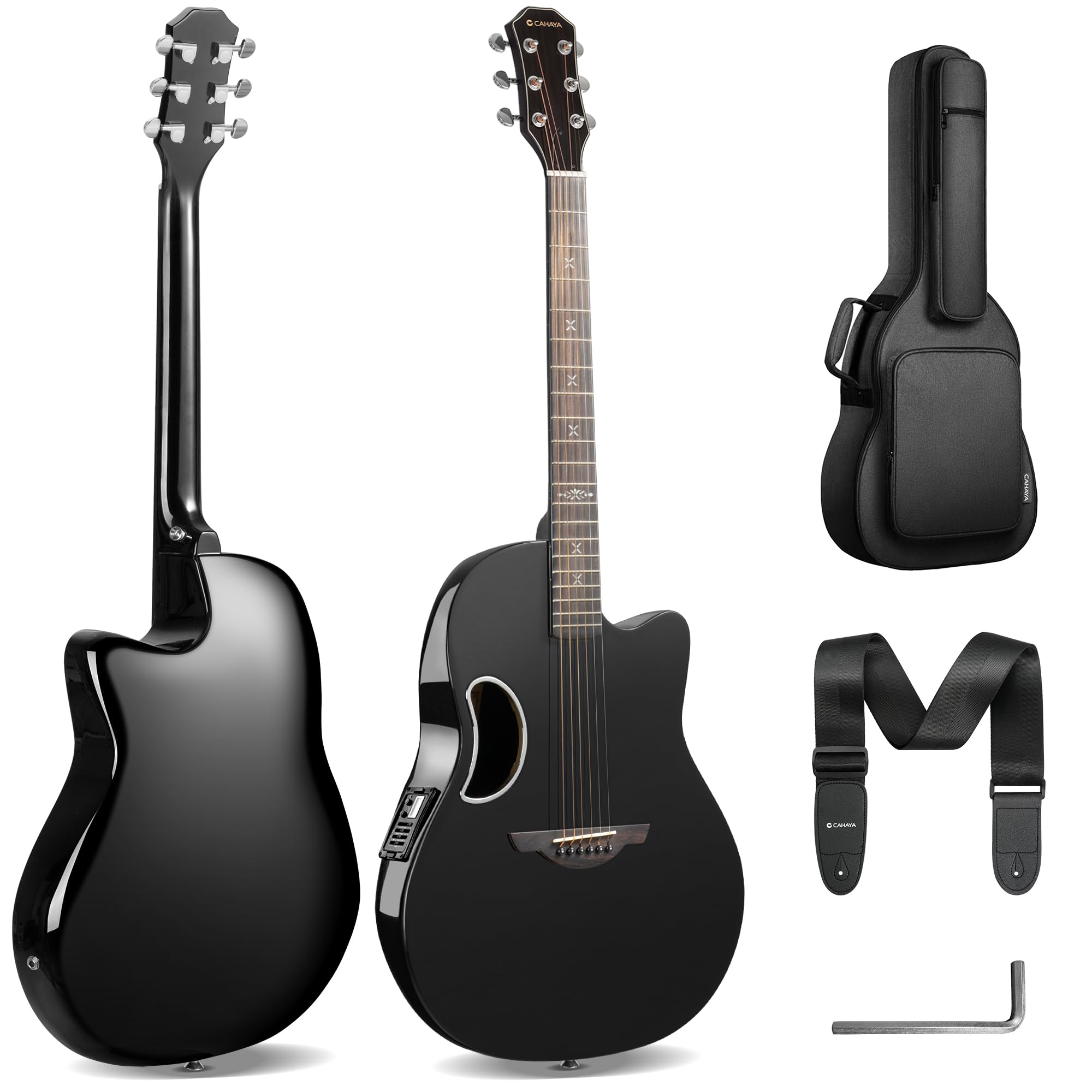 CAHAYA エレアコギター Amazon.com: CAHAYA Acoustic Electric Guitar Kit - 41” Carbon Fiber